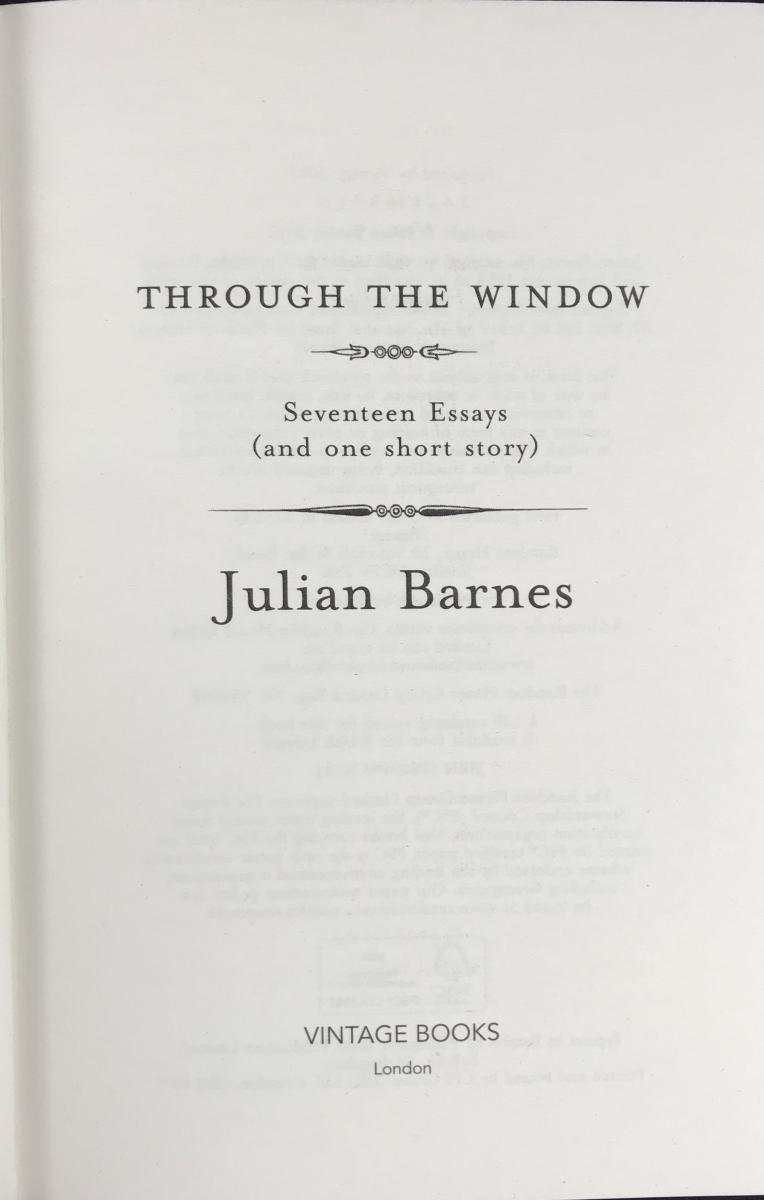 Through The Window Seventeen Essays and One Short Story Vintage 